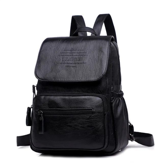 2021 Women Leather Backpacks High Quality Ladies Bagpack Luxury Designer Large Capacity Casual Daypack Sac A Dos Girl Mochilas