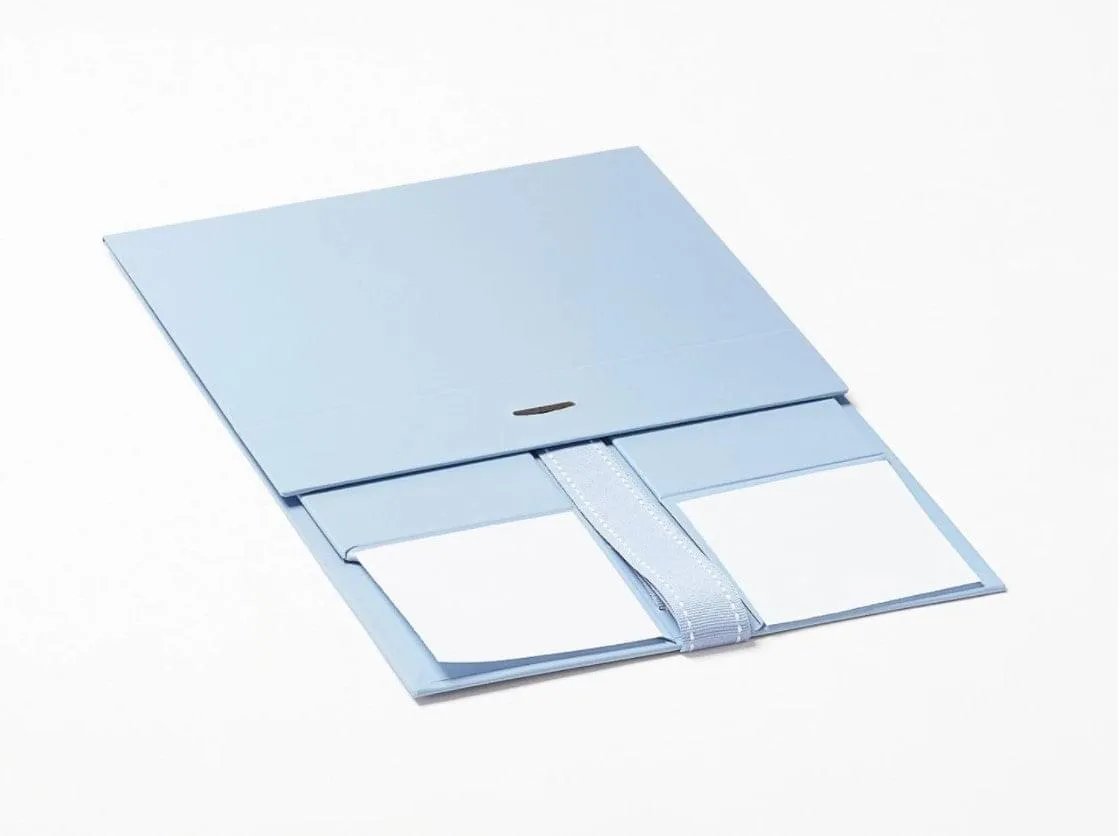 A5 Deep Pale Blue Luxury Gift box with magnetic closure, and choice of ribbon (Pack of 12)