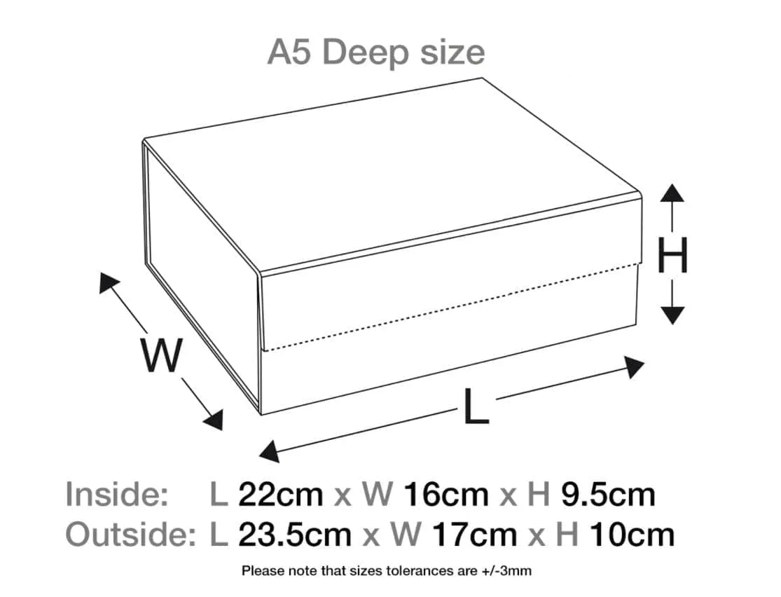 A5 Deep Pale Pink Luxury Gift box with magnetic closure, and choice of ribbon (Pack of 12)