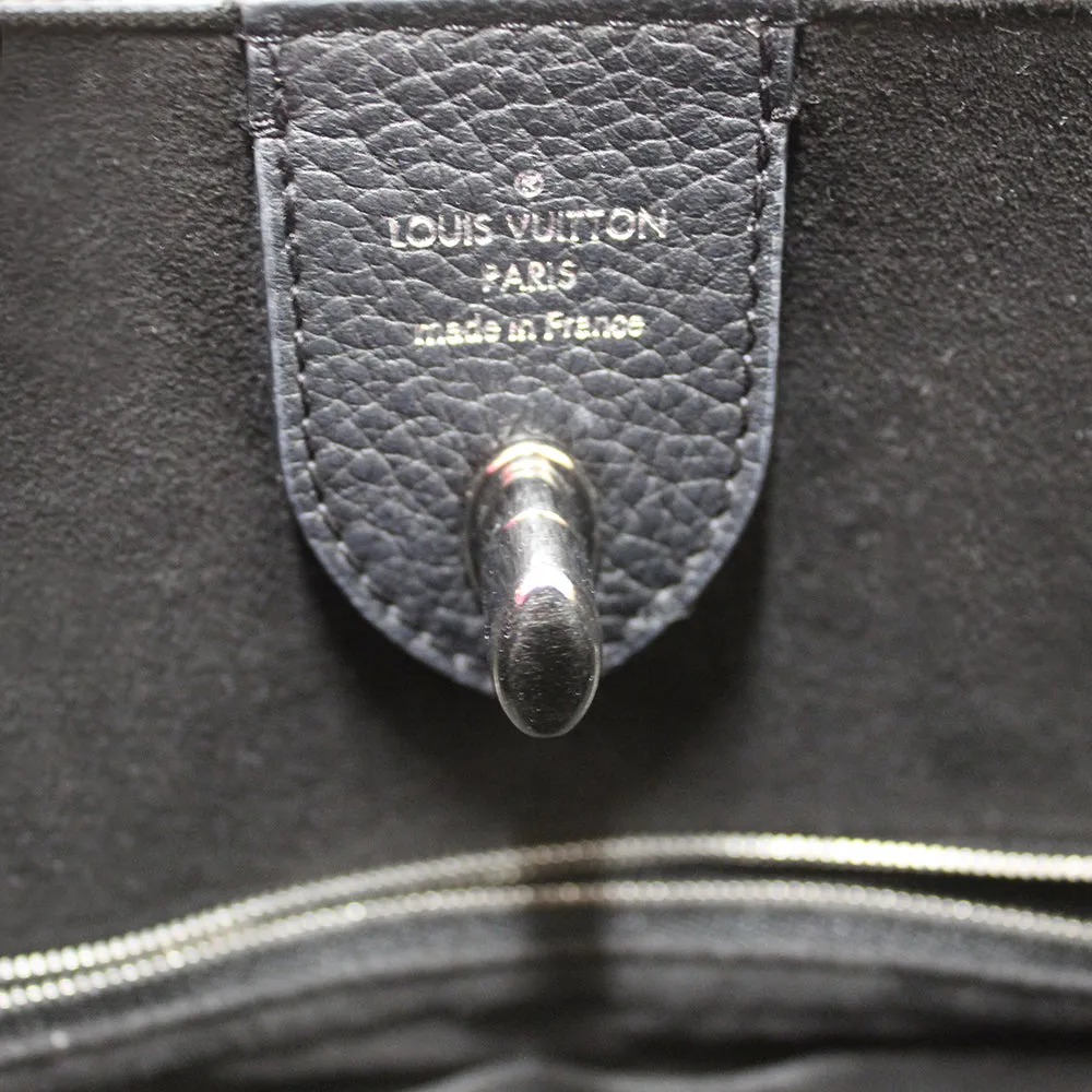 Authentic Louis Vuitton Black Grained Calf Leather Lockme Go Shopper Tote Bag