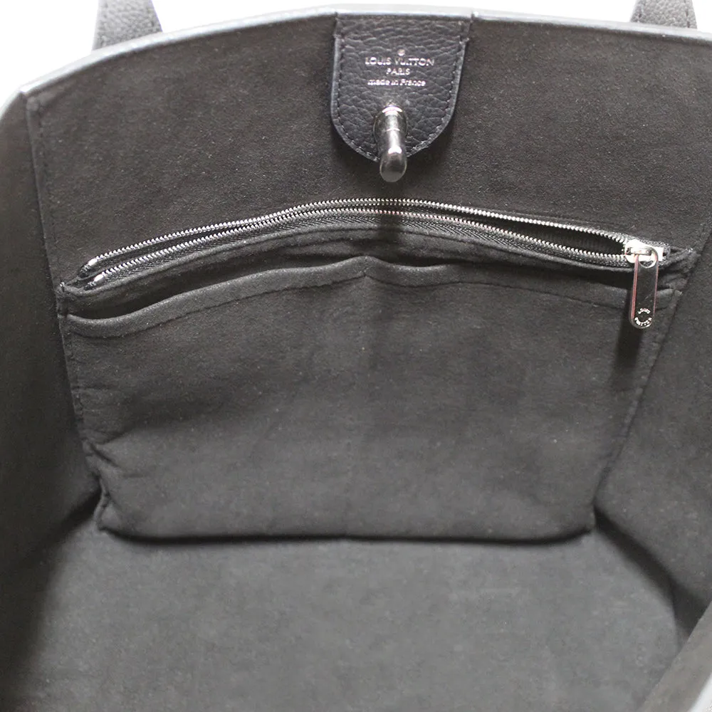 Authentic Louis Vuitton Black Grained Calf Leather Lockme Go Shopper Tote Bag
