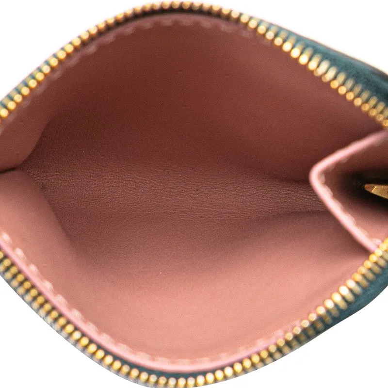 Burberry Leather Compact Round Zipper Wallet