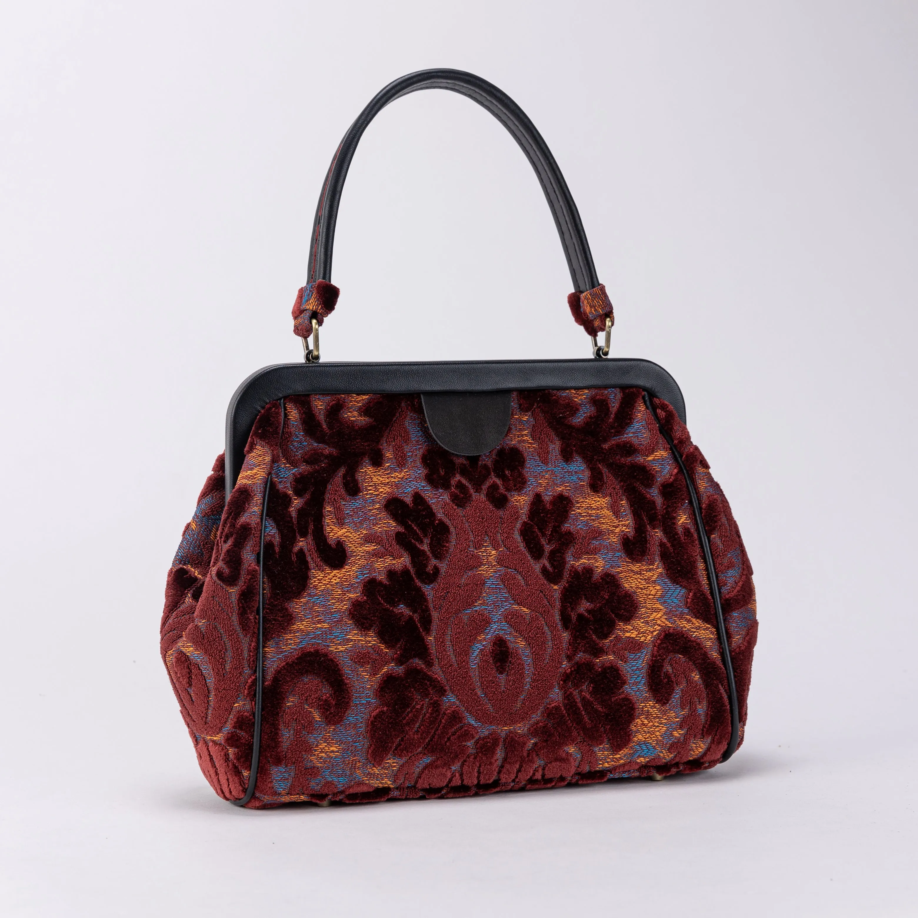 Burnout Velvet Wine Alma Satchel