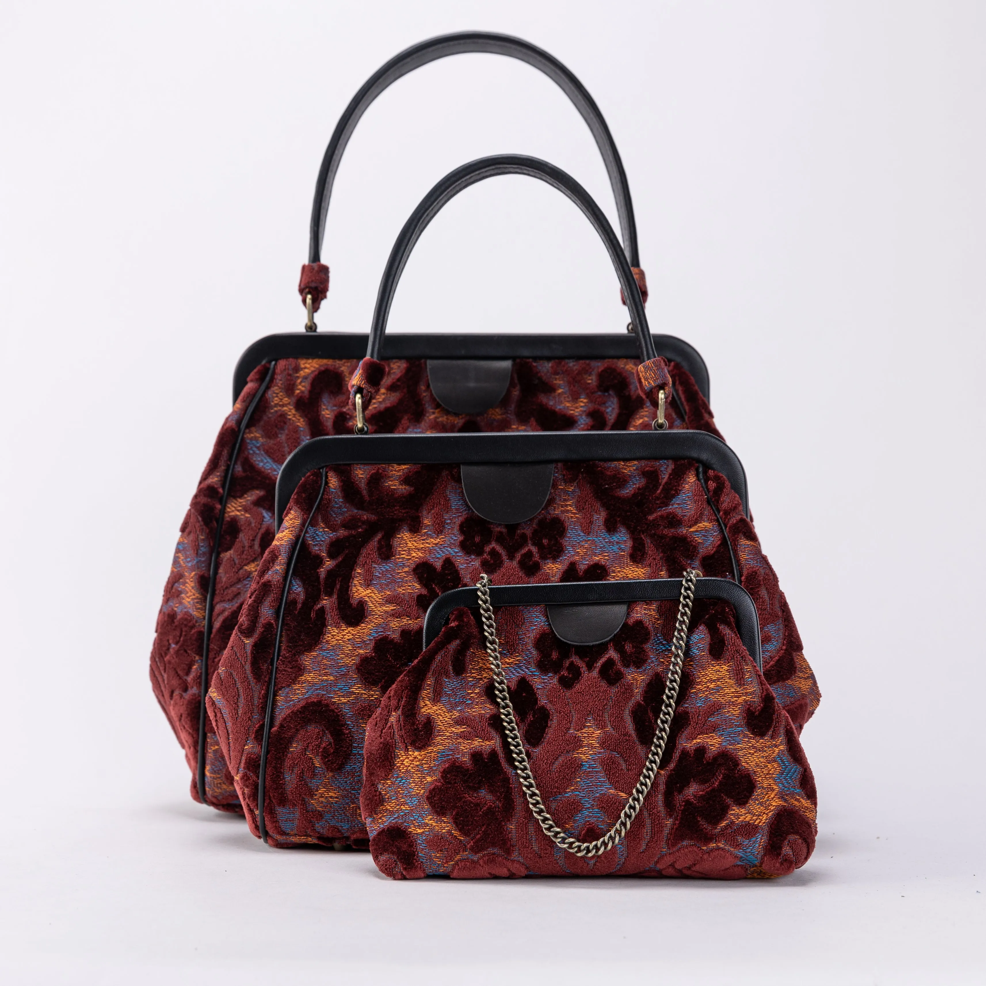 Burnout Velvet Wine Alma Satchel