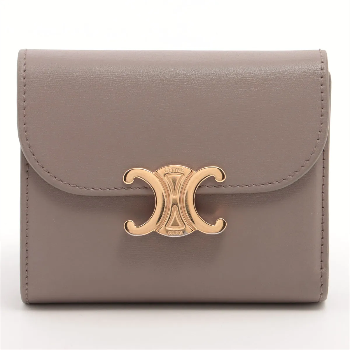 Celine Triomphe Grey Compact Wallet