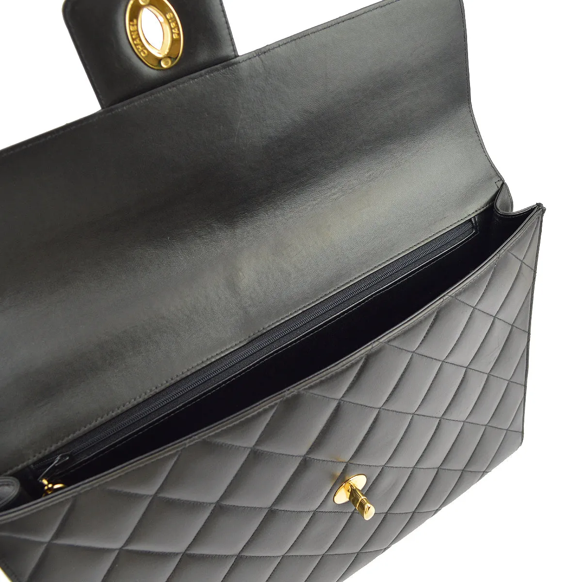 Chanel 1997-1999 Black Lambskin Briefcase
