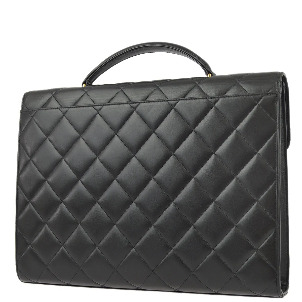 Chanel 1997-1999 Black Lambskin Briefcase