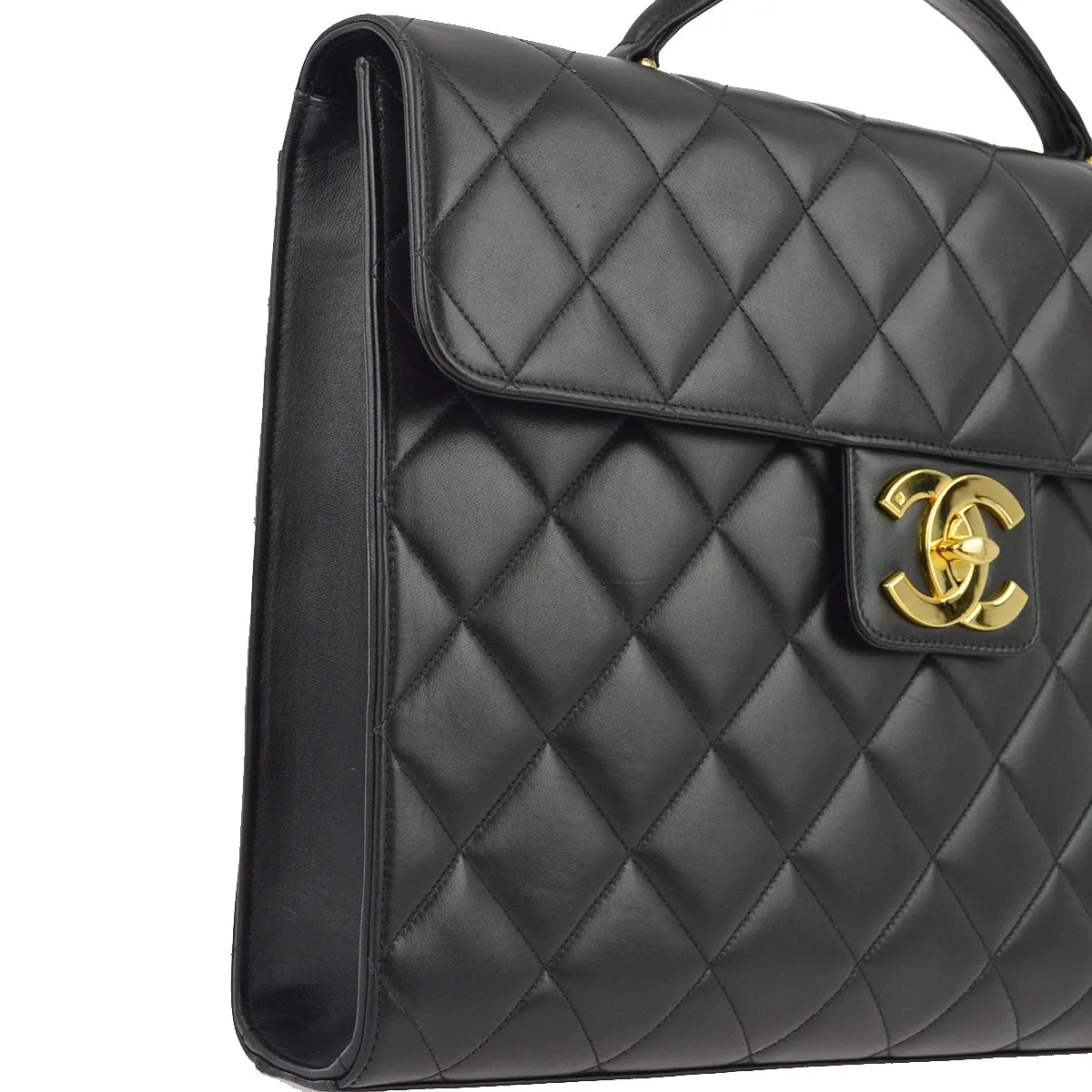 Chanel 1997-1999 Black Lambskin Briefcase