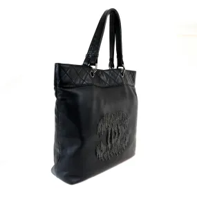 Chanel Black Lambskin Grand Cabernet Tote with Dripping Chains