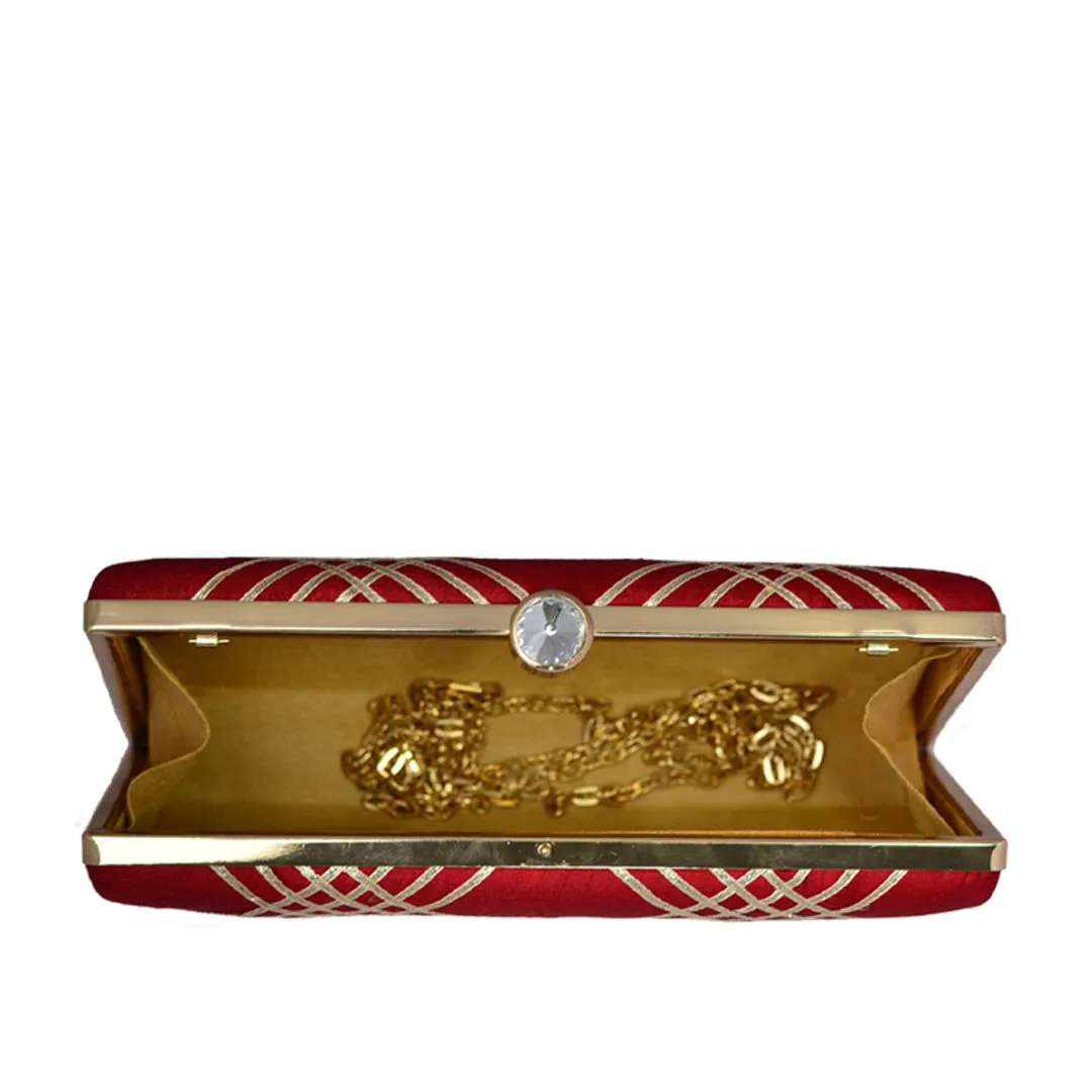 Cherry Embroidered Clutch