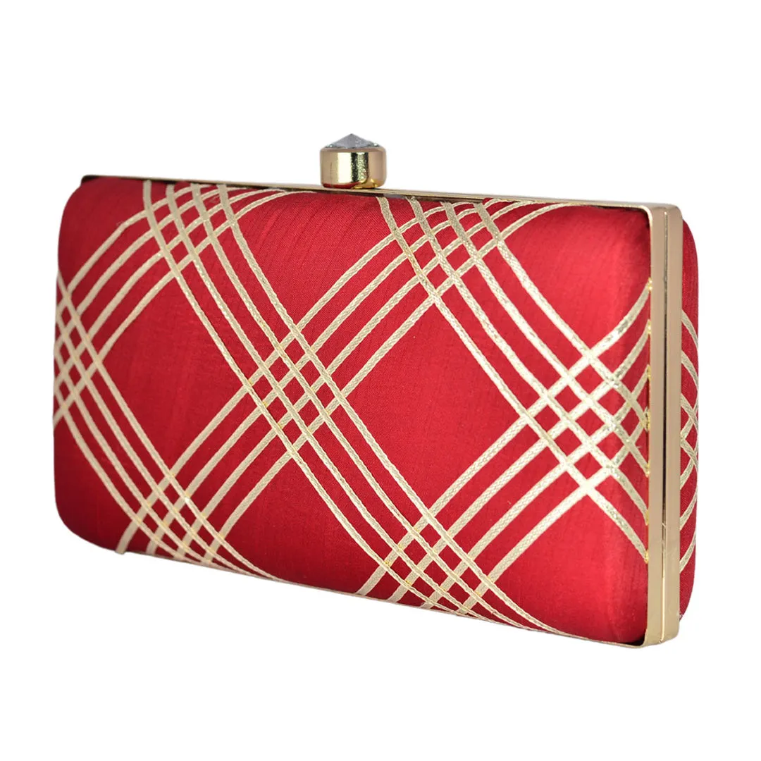 Cherry Embroidered Clutch