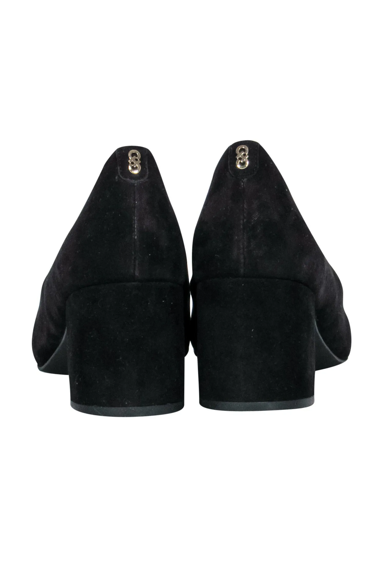 Cole Haan - Black Suede Pointed Toe Pumps w/ Block Heel Sz 9.5