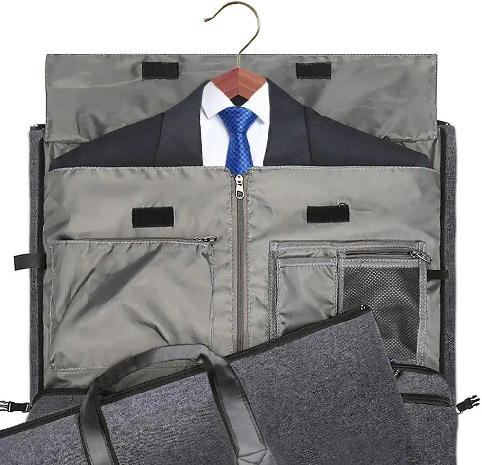 Convertible Garment Bag with Shoulder Strap, Modoker Carry on Garment Duffel Bag for Men Women - 2 in 1 Hanging Suitcase Suit Travel Bags (Black)