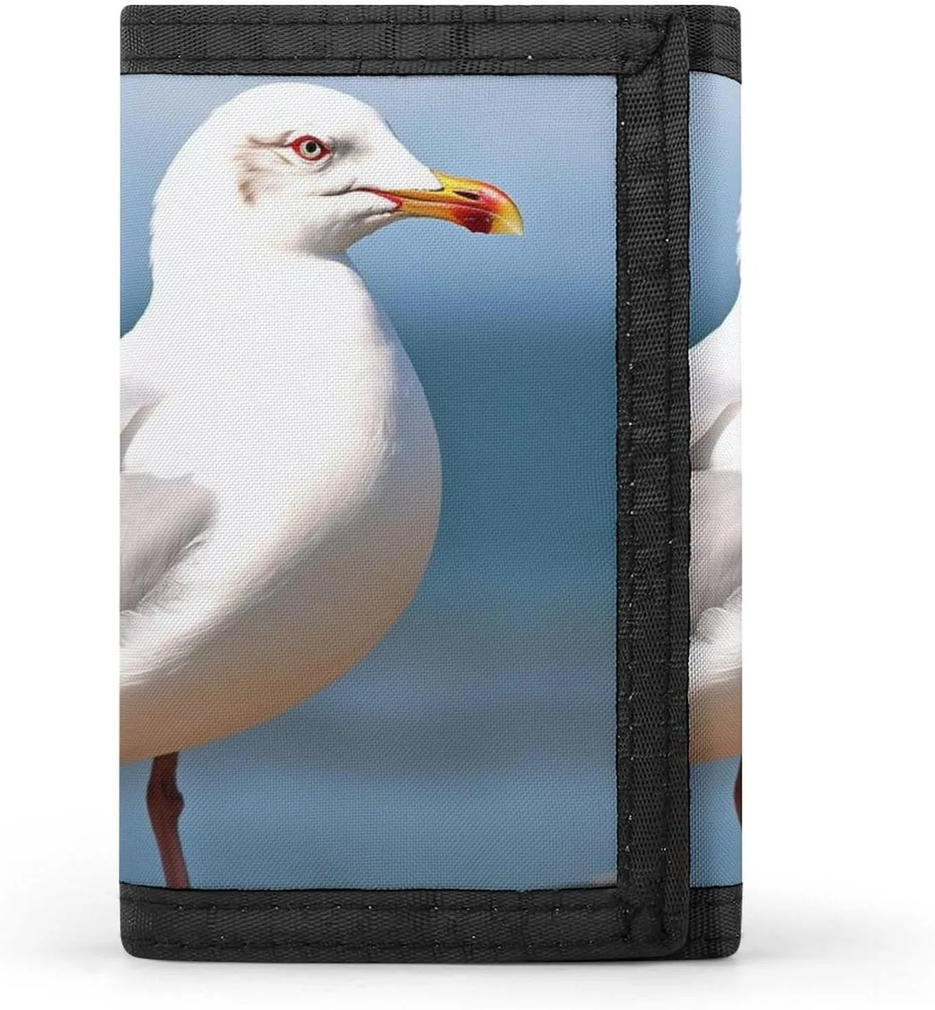 Cute Seagull Wallet Compact Trifold Wallet with Keychain Lightweight & Durable Purse for Outdoor