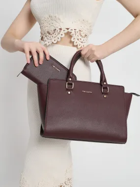 Elora Satchel Sling - Maroon   Wallet Combo