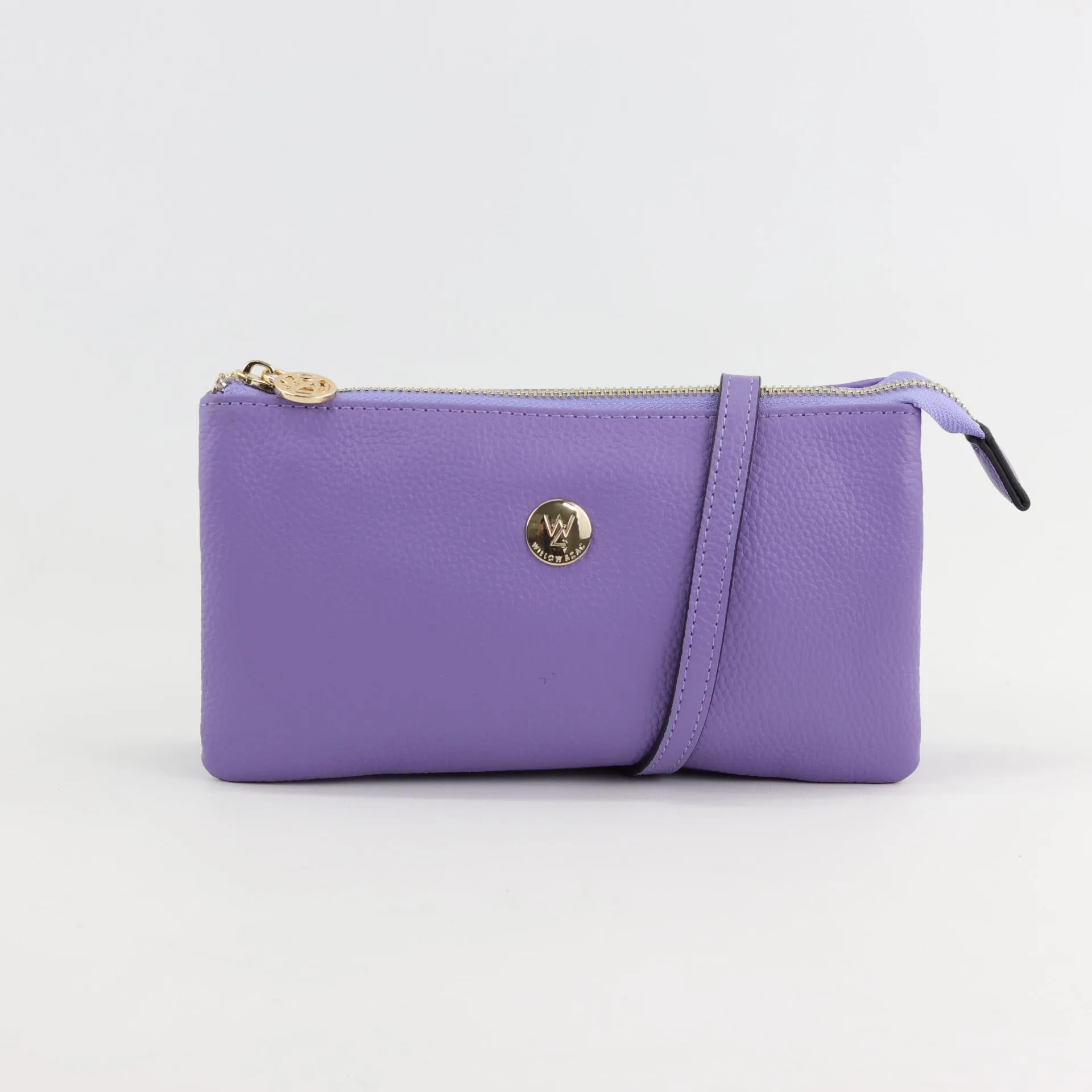 Evie pebbled leather clutch crossbody