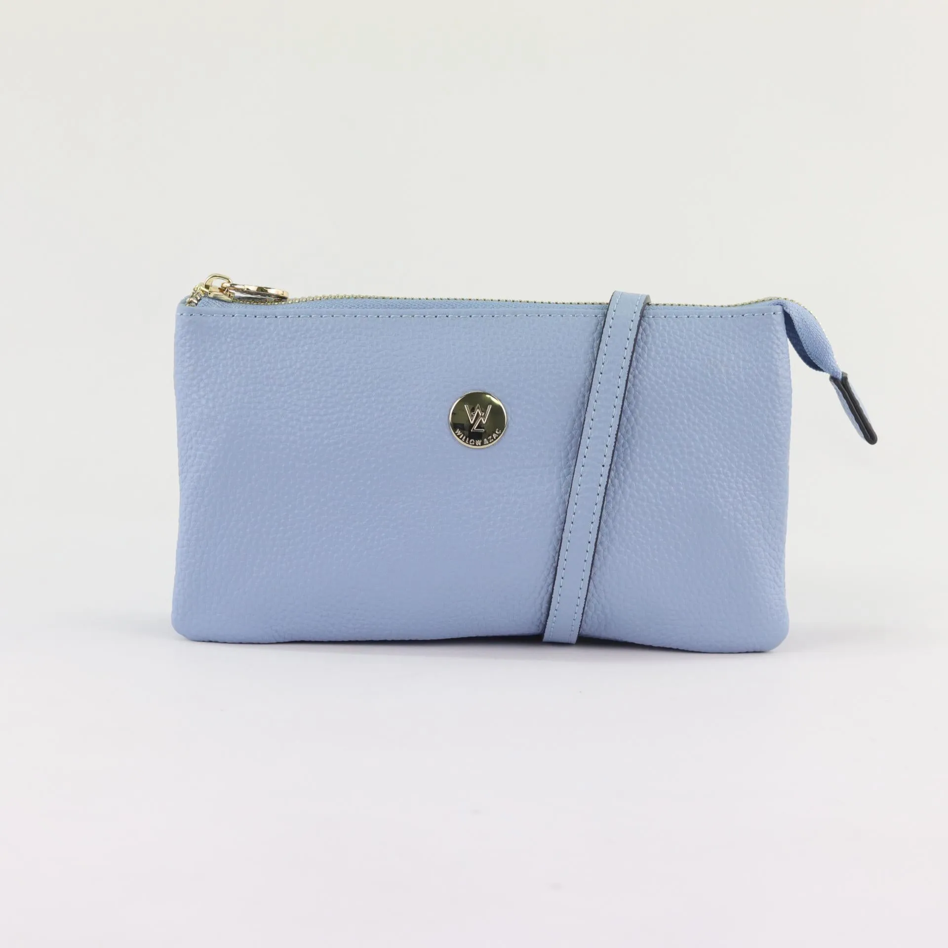 Evie pebbled leather clutch crossbody