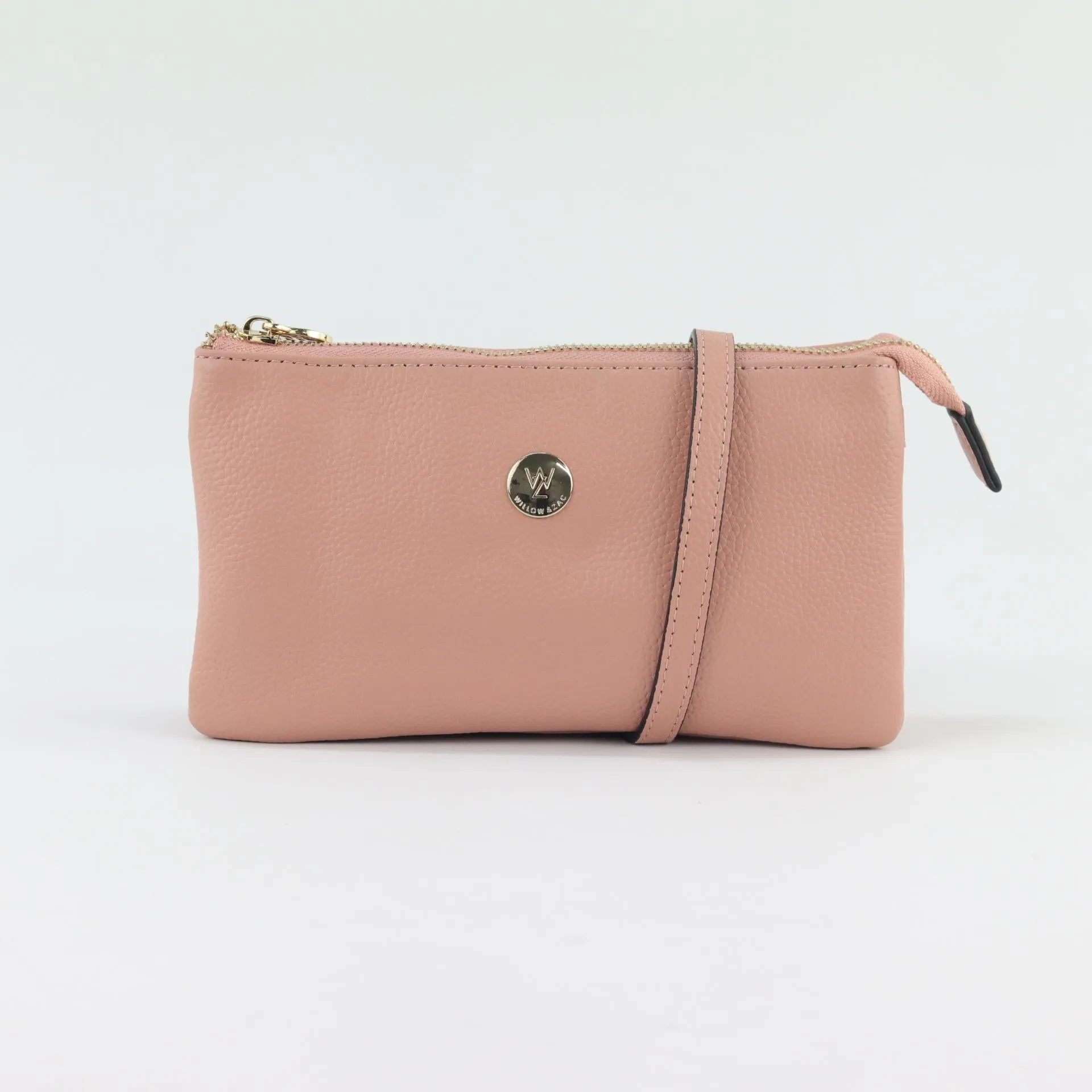 Evie pebbled leather clutch crossbody