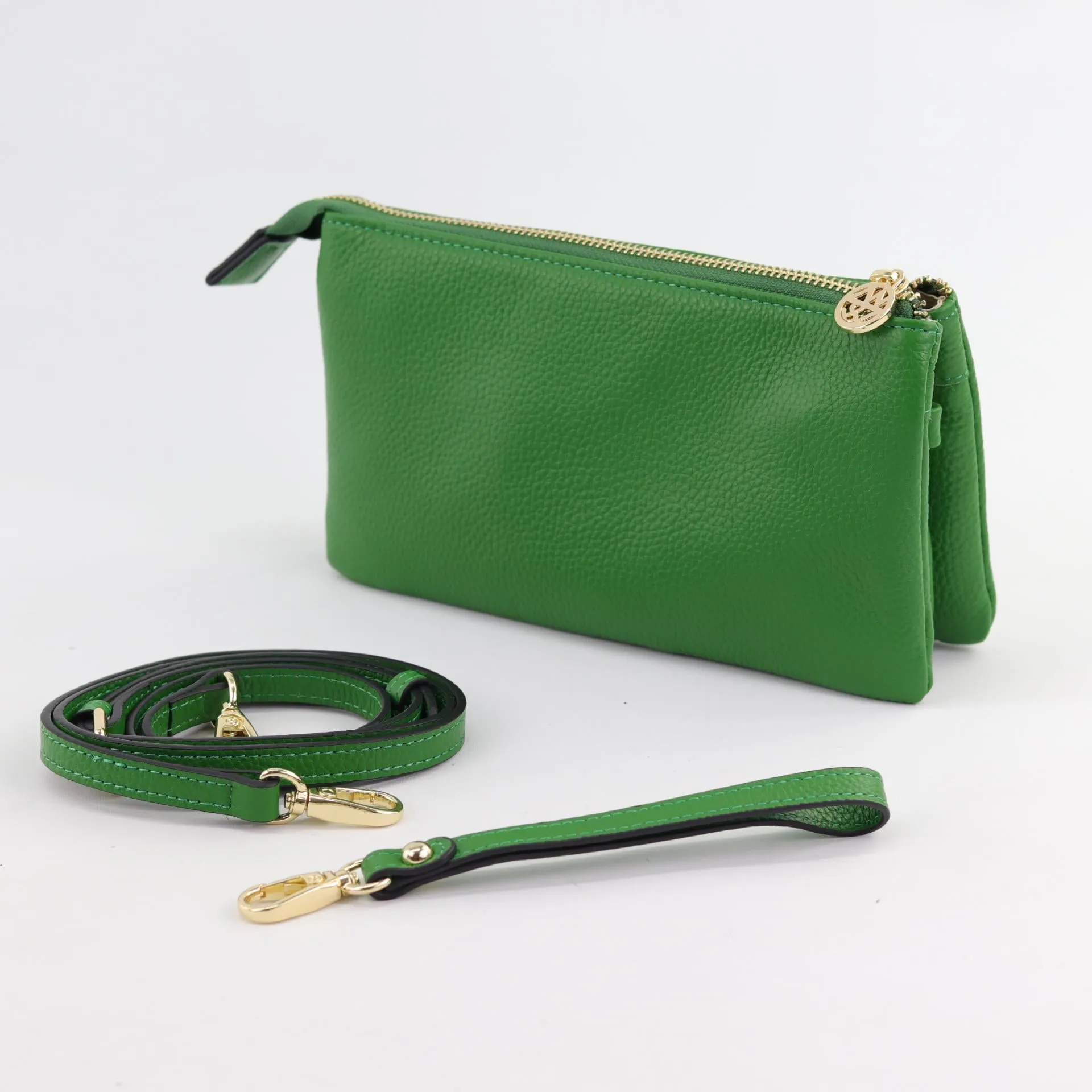 Evie pebbled leather clutch crossbody
