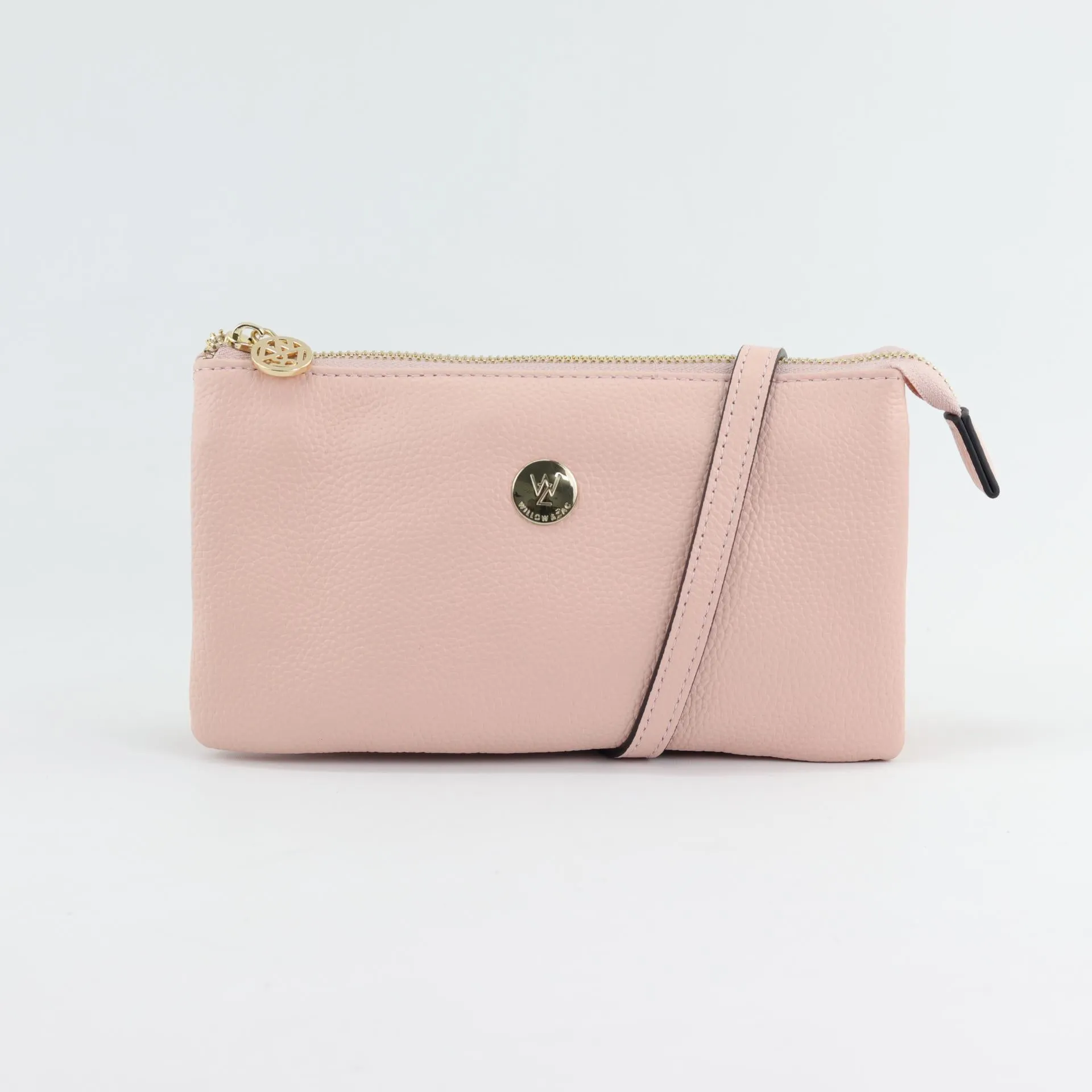 Evie pebbled leather clutch crossbody