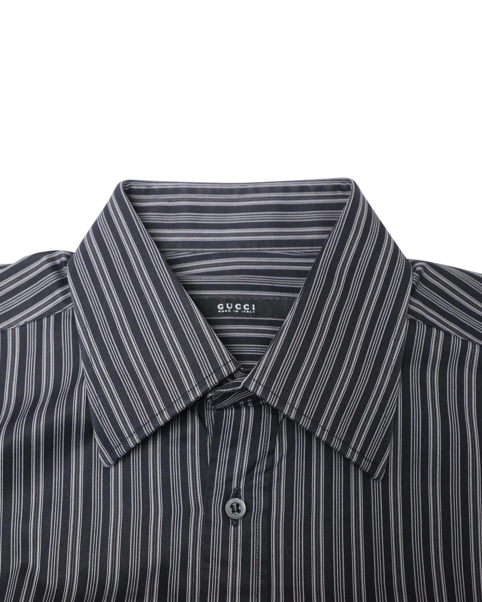 Gucci Striped Button Down Shirt in Black Cotton