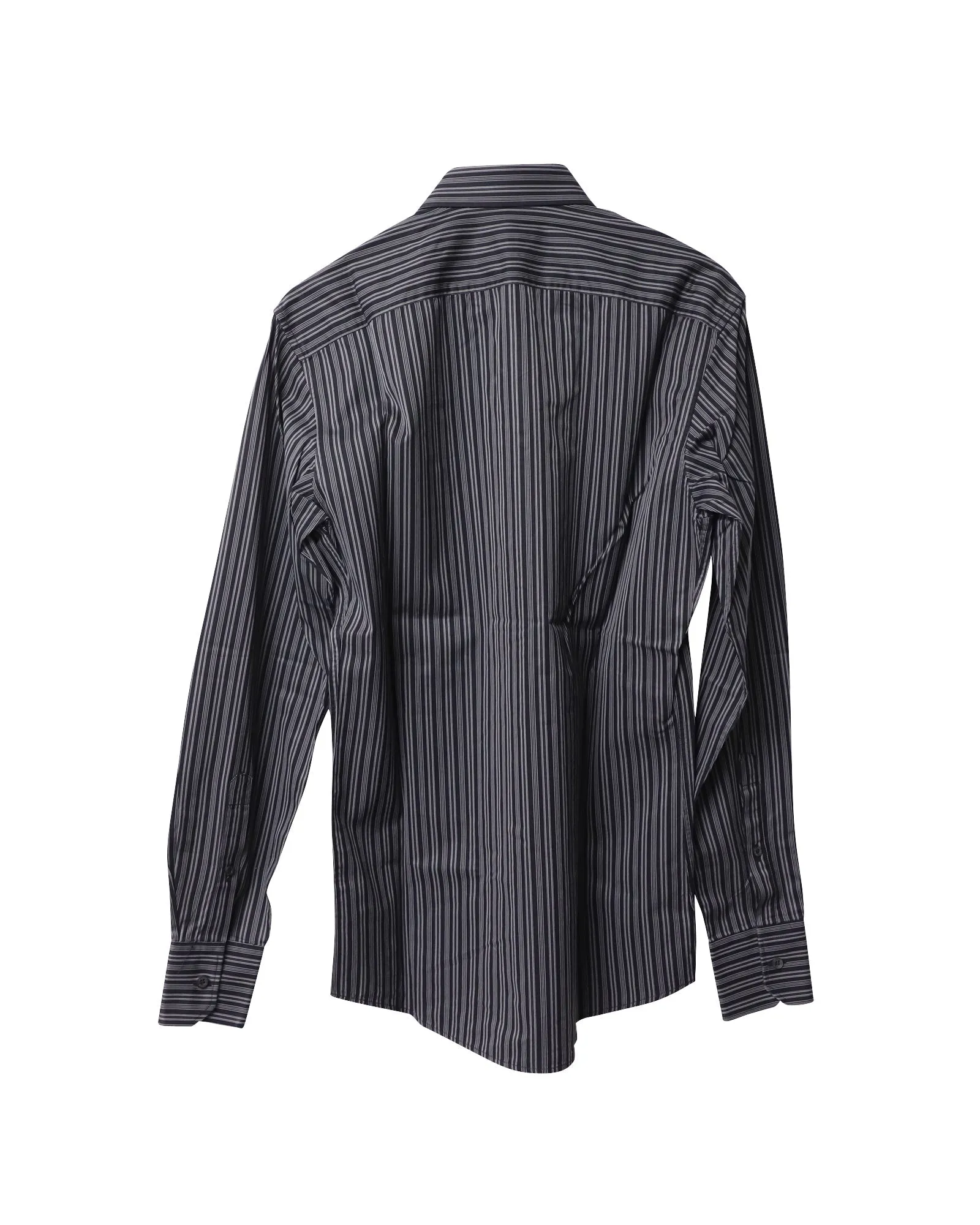 Gucci Striped Button Down Shirt in Black Cotton