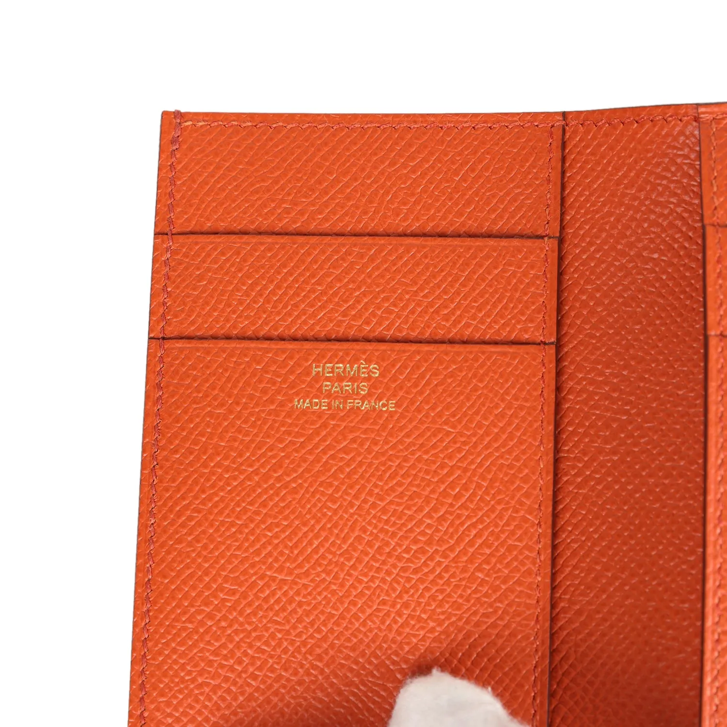 Hermes Bearn Combine Compact Wallet Terre Battue Epsom Gold Hardware