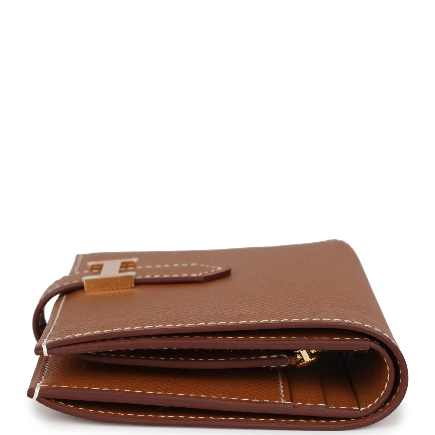 Hermes Bearn Compact Wallet Gold Epsom Gold Hardware