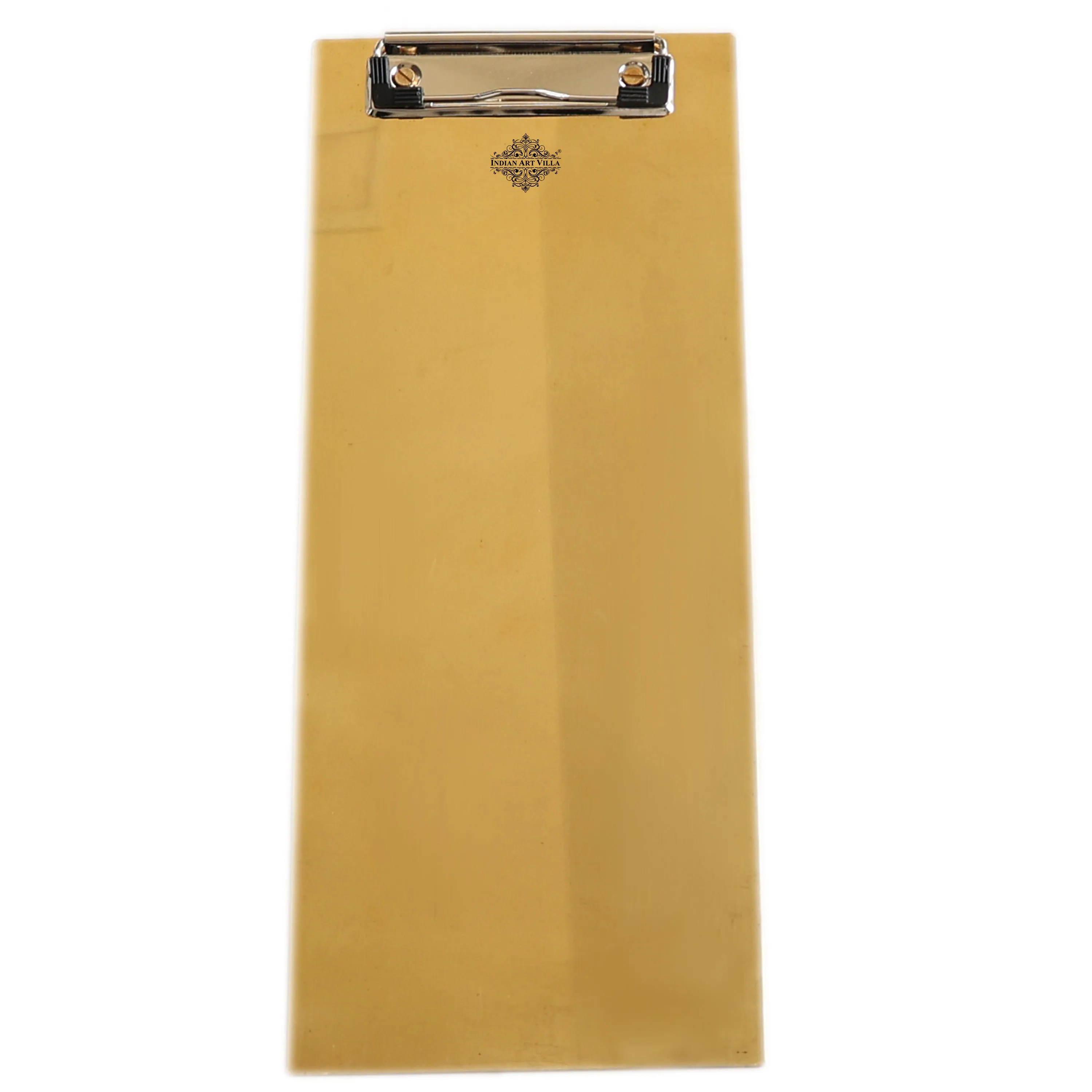 Indian Art Villa Pure Brass Clipboard/Paper Pad, for Restaurants and Order Noting, Length- 33.02 cm, Width - 12.95 cm