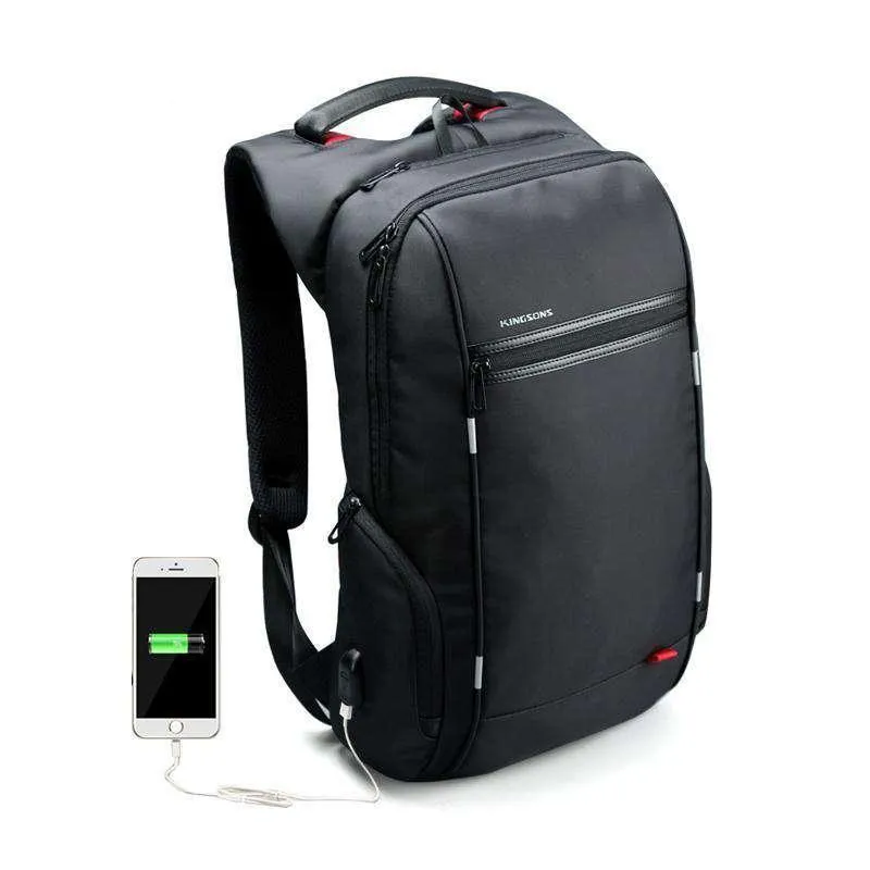 Kingsons Backpacks Laptop USB Charger Bag Antitheft Shoulder Straps