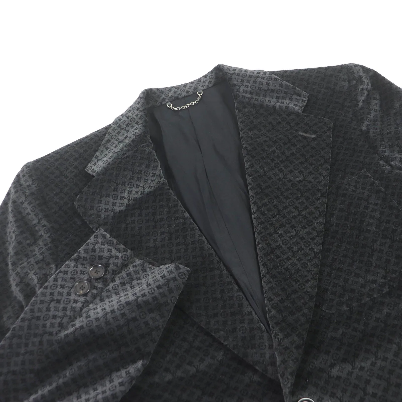 LOUIS VUITTON tailored jacket cotton black 50