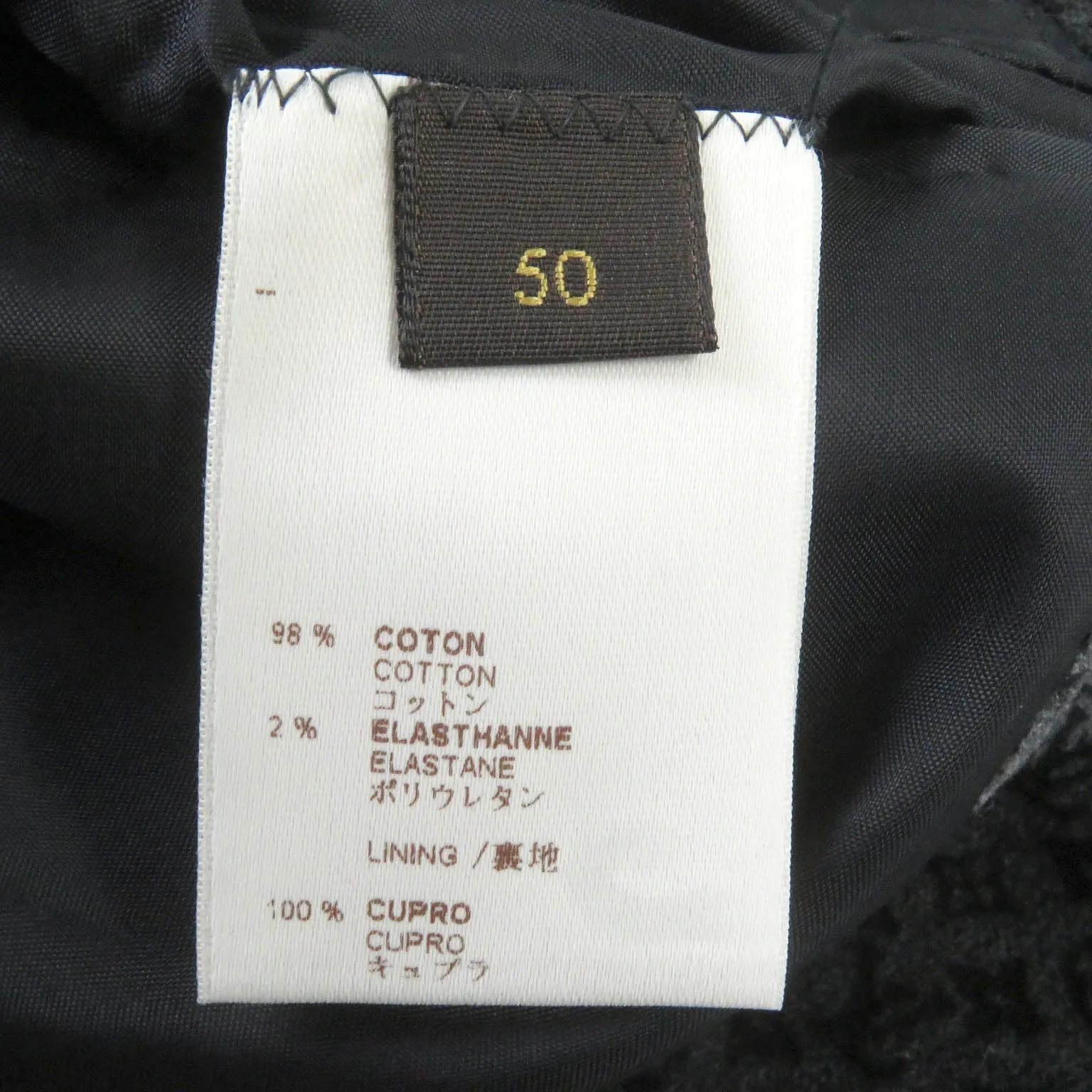 LOUIS VUITTON tailored jacket cotton black 50