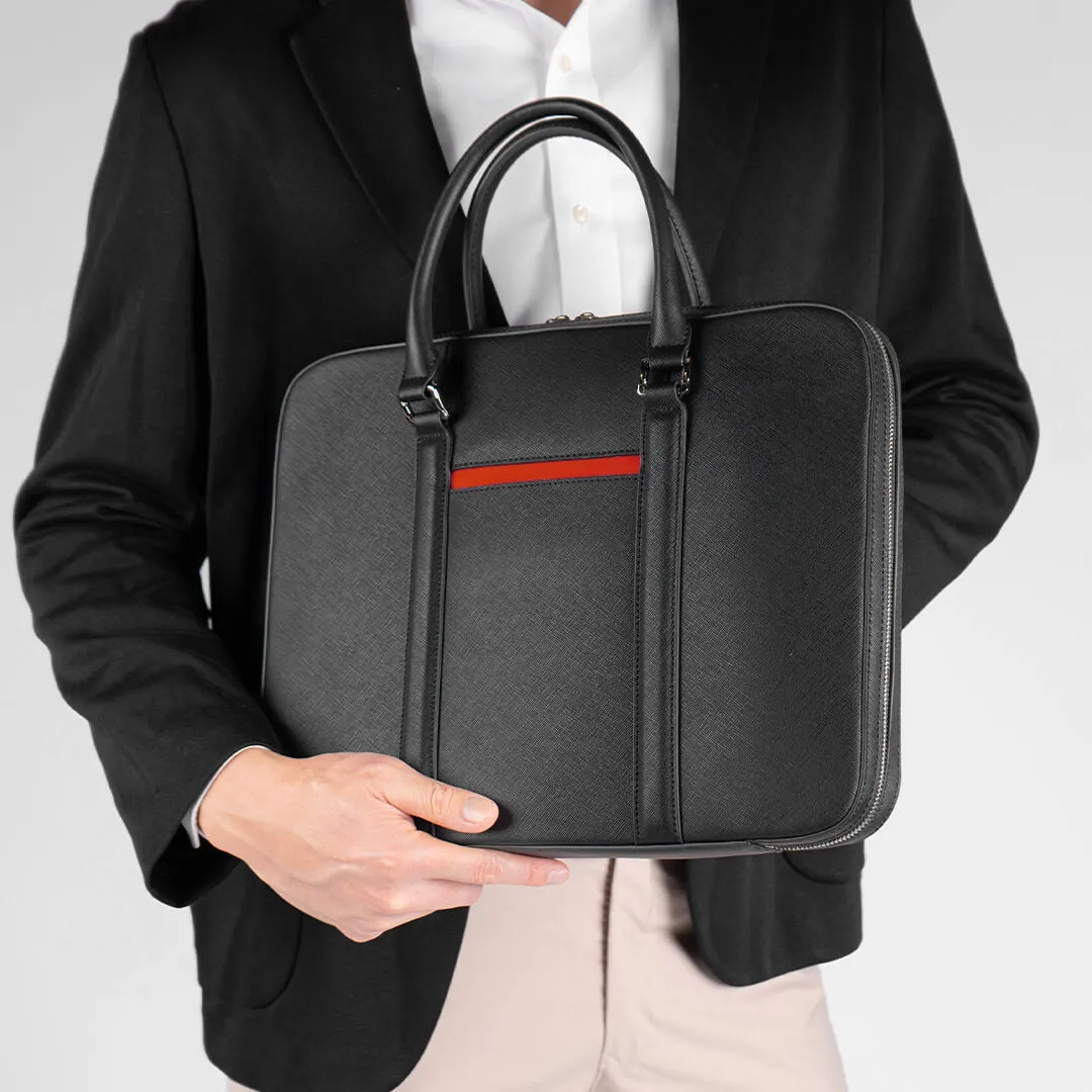 Manhattan Slim Leather Briefcase