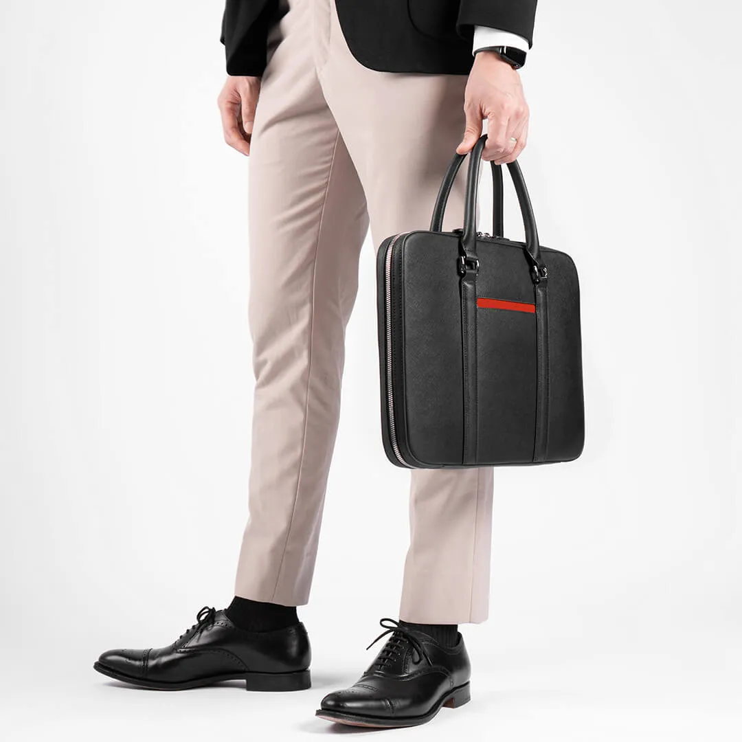 Manhattan Slim Leather Briefcase