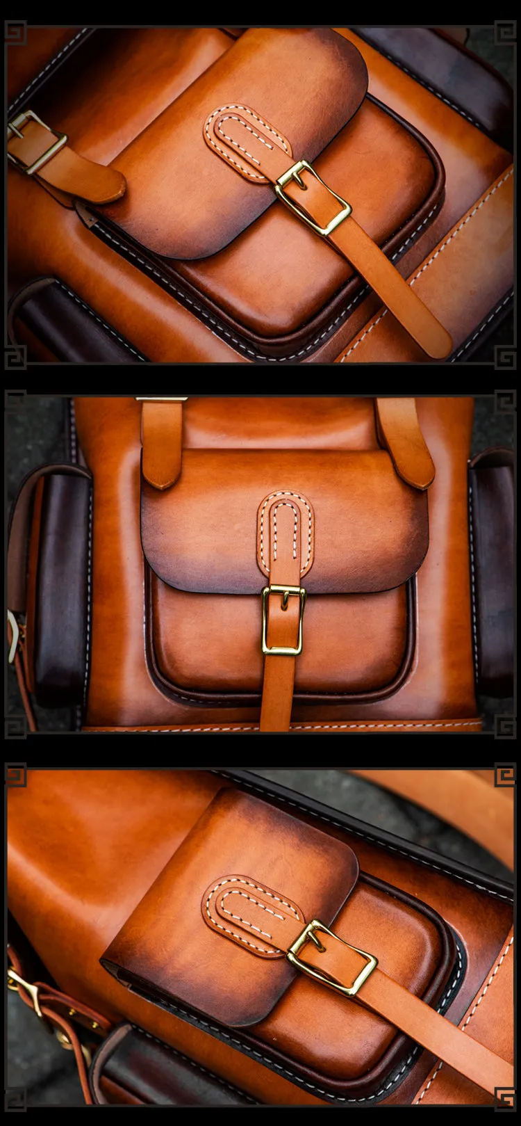 Men and Women Handmade Elaborate Works Cow Leather Backpacks