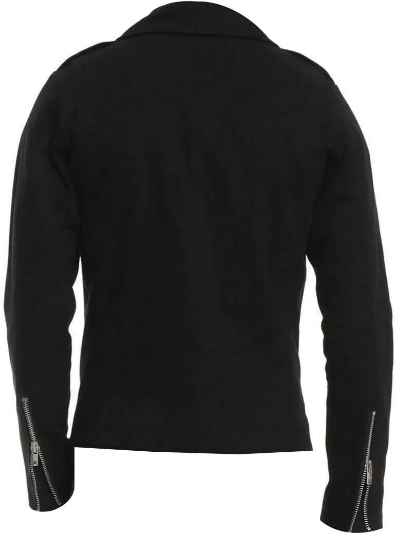 Men’s Brando Biker Belted Rock Punk Motorcycle Cotton Black Gothic Jacket