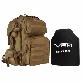 NcStar Tactical Backpack With 10"x12" Level III  Shooter's Cut PE Hard Ballistic Plate