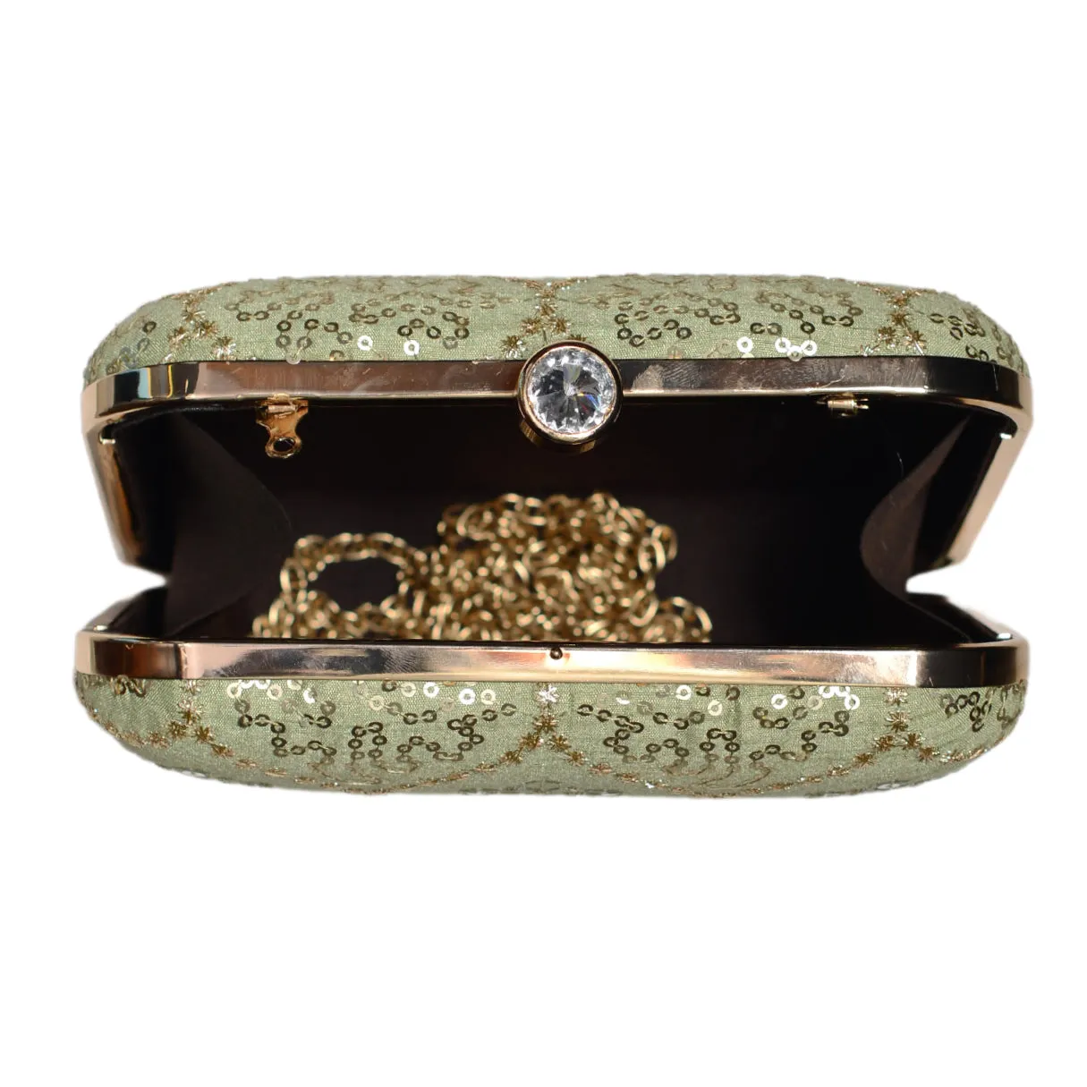 Pista Multipattern Sequins Embroidery Clutch