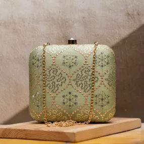 Pista Multipattern Sequins Embroidery Clutch