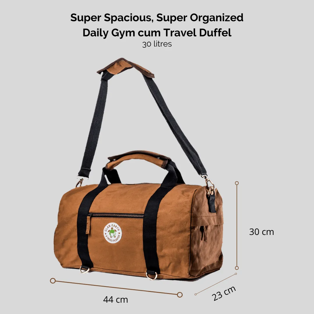 Rhino Duffel Bag | 30 L Capacity | Gym Bag | Multi-Functional | Travel Apt
