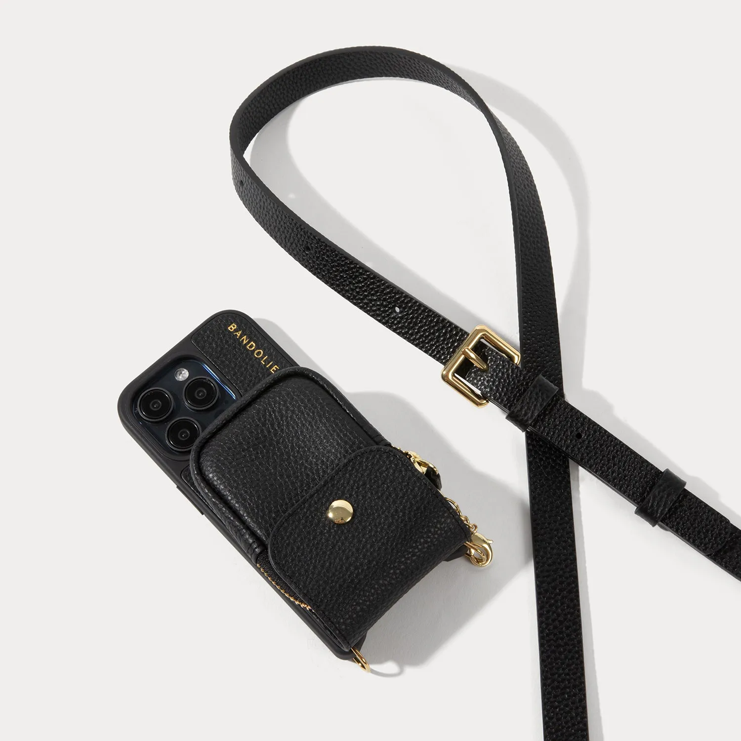 River Magnet Crossbody Phone Case - Black/Gold
