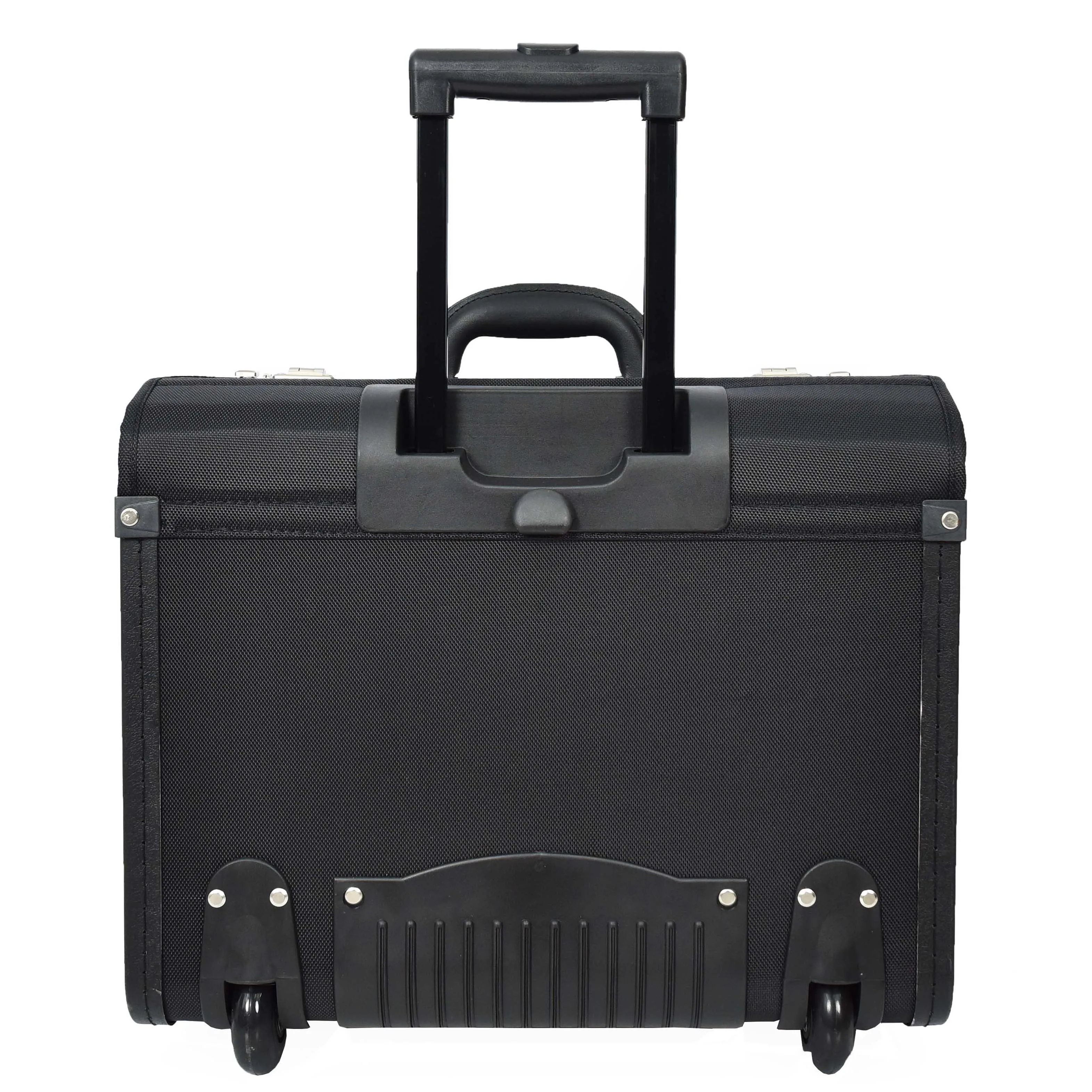 Rolling Pilot Case Professional Wheeled Briefcase Black Ballistic Nylon Cabin Size Business Travel Bag Airman