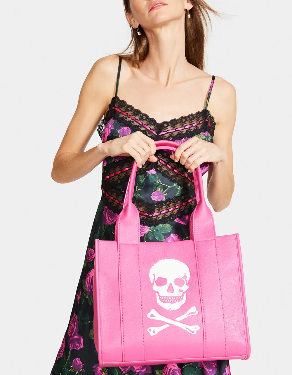SKULLY DEBOSS TOTE PINK