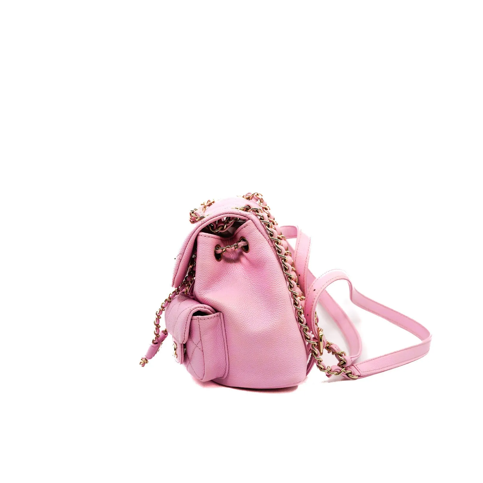 Small Duma Pockets Drawstring In Pink Caviar Leather Backpack GHW Seri CE25XXXX