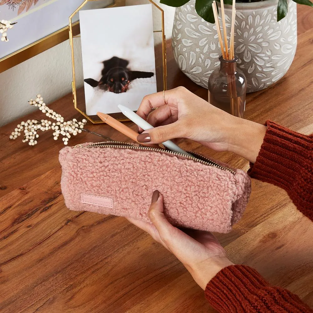 Small Sherpa Zip Pouch - Mauve