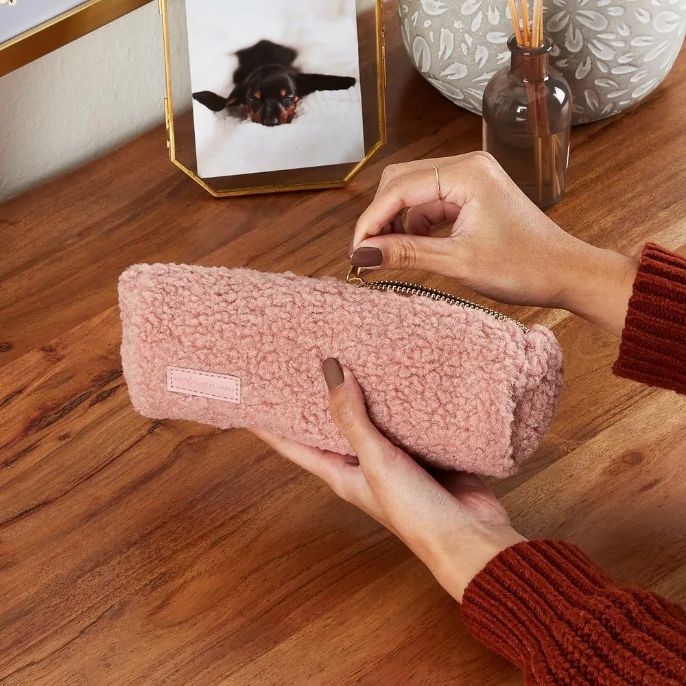 Small Sherpa Zip Pouch - Mauve