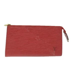 Trendy Inspired Louis Vuitton Epi Pochette Accessoires Accessory Pouch Red M52987 Lv Auth Bs9586