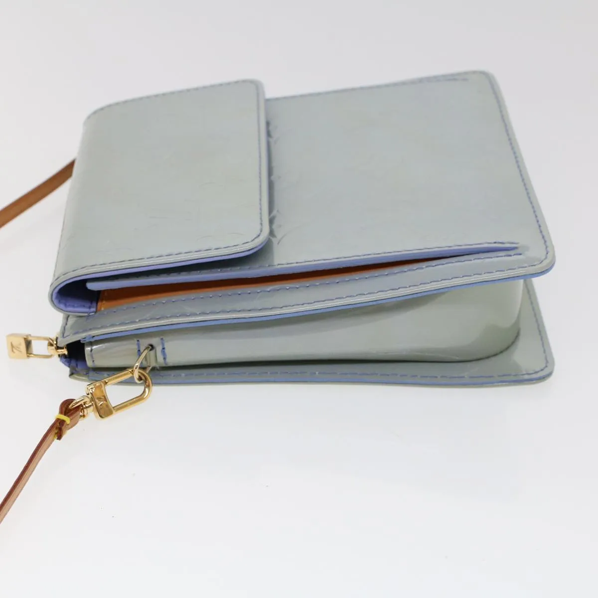 Trendy Inspired Louis Vuitton Monogram Vernis Motto Pouch Lavande M91224 Lv Auth 53055