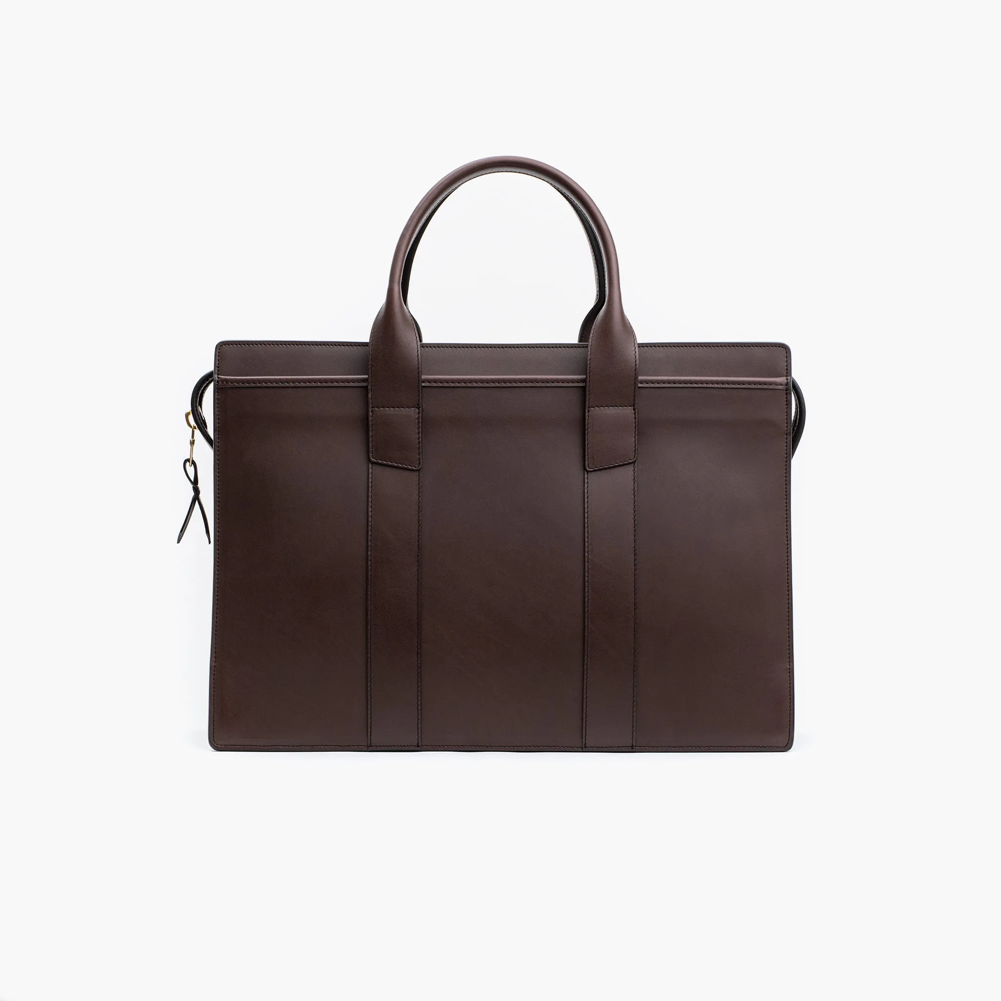 Zip Top Briefcase in Chocolate Harness Leather